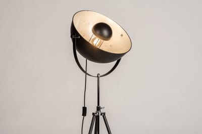 Lumidora Vloerlamp 74360 - LENA - E27 - Zwart - Zilvergrijs - Metaal
