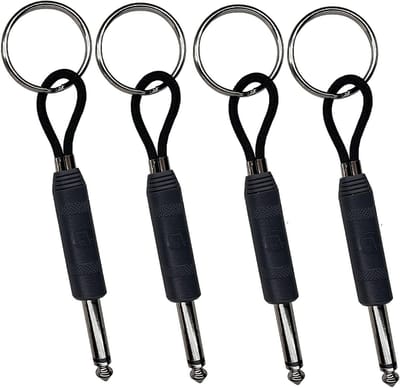 Sleutelhangers Wandmontage - Muziek Houders - Sleutels Ophangen - Gitaar Plug Design - 4 Stuks - Zwart