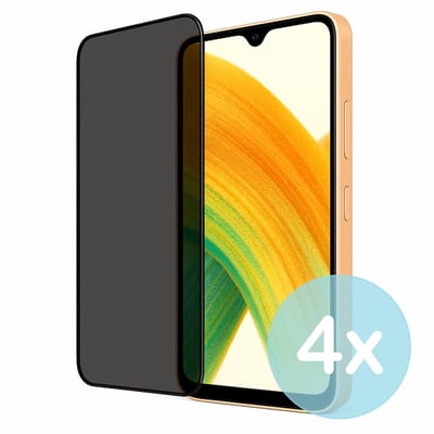 Privacy Screenprotector Geschikt voor Samsung Galaxy A33 5G – Anti-Gluren – Krasbestendig Gehard Glas 9H – Volledige Dekking – 4-Pack – FuturiQ