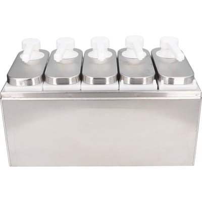 Sausdispenser Pomp Salade Jam Kruiden Condiment Knijppomp Container met Basis voor Keuken 5 Pumps