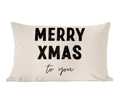 Sierkussens - Kussentjes Woonkamer - 60x40 cm - Kerst - Quotes - Merry xmas - Feestdagen - Zwart