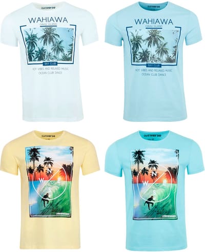 riverso Heren T-Shirt RIVLukas 4 Pack regular fit Veelkleurig S Ronde Hals Volwassenen - gemaakt van 100% katoen