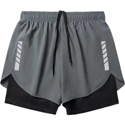 Heren Zwemshorts Slim Fit Dubbele Laag Sneldrogend Conservatief Ademend Zwemkoord Elastische Taille Zwembroek Water XL