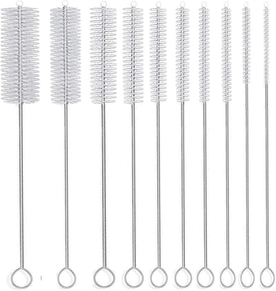 Daity 10 stuks - Rietjes schoonmaakborstel - nylon pijpenrager - flessenreinigingsborstel - geschikt voor tuitbekers - bekers - waterflessen en rietjes (8,2 inch)
