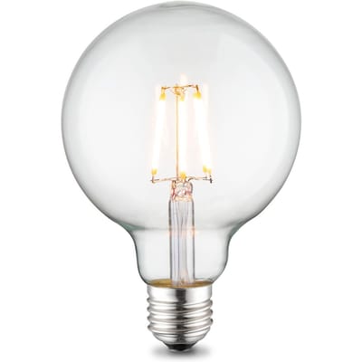 Edison Vintage LED filament lichtbron Globe - Helder - G95 Deco - Retro LED lamp - 9.5/9.5/13.5cm - geschikt voor E27 fitting - 6W 550lm 3000K - warm wit licht
