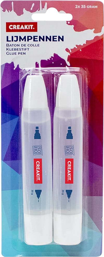 CREAKIT. Lijmpennen – 2 Stuks – Lijmpen met Uitsmeerdopje – Knutselen – Lijm Set – Hobbylijm – Knutselspullen – Lijmstift