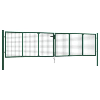 Portail de Jardin en Grillage d'Acier 400 x 75 cm Vert