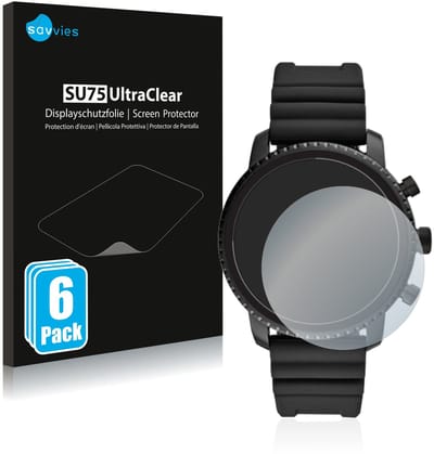 Savvies - Screenprotector voor Fossil Q Explorist HR (4.Gen) - Folie Beschermfolie transparant 6 Stuks