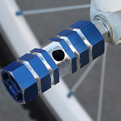 Zeshoekige Fietsvoetsteunen van Aluminiumlegering Duurzame Antislipgroeven voor Kortstondig Staan, Eenvoudige Installatie voor 10,5 Mm As, Blauw/zilver/zwart/rood (Blauw)
