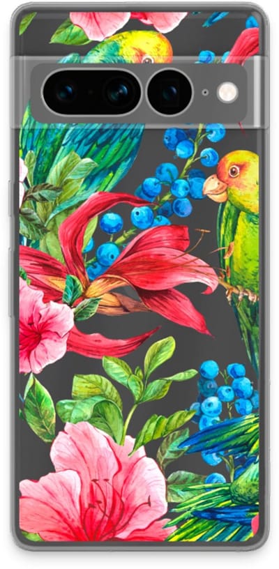 Case Company® - Hoesje geschikt voor Google Pixel 7 Pro hoesje - Papegaaien - Soft Cover Telefoonhoesje - Bescherming aan alle Kanten en Schermrand