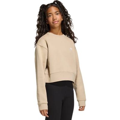 Adidas Boxy Crew Sweatshirt Sweatshirts Kinder - Beige - Maat 135 - 140 CM - Katoen Jersey