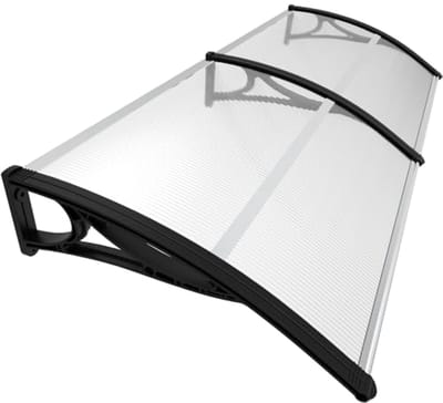Voordeurluifel 200 x 80 cm van polycarbonaat en aluminium - Waterdichte en UV-bestendige buitenluifel