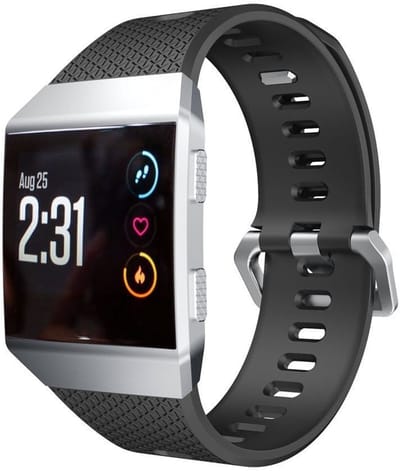Smartwatch bandje - FitBit Ionic - zwart siliconen - verstelbaar