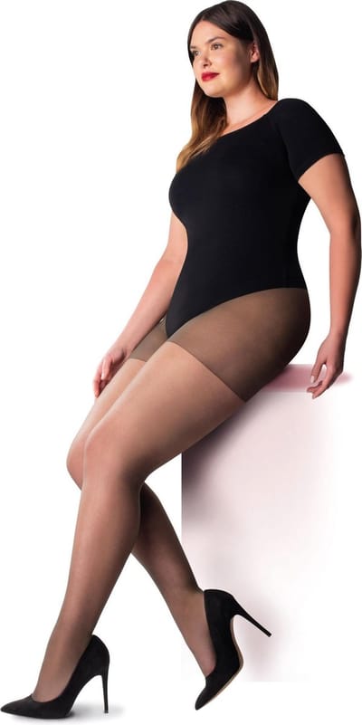 Pretty Polly Panty - Curves - Grote Maat - Plus Size - Ladder Resist - 3 paar - Voordeelverpakking - 15 Denier - 2XL - 54/60 - Barely Black