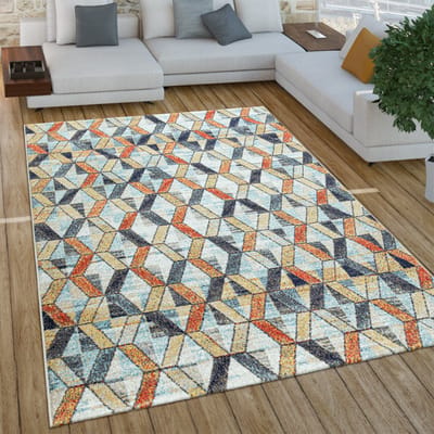 Paco Home Laagpolig Vloerkleed Woonkamer In Vintage-Used-Look Industriële Stijl 80x150 cm