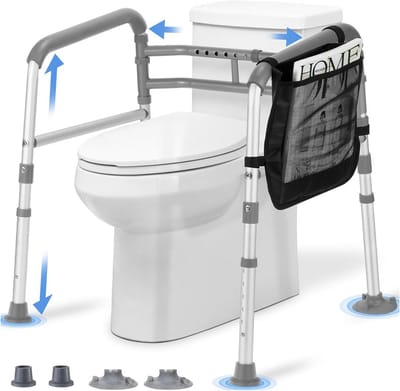 Verstelbare Toiletstandaard met Armleuningen voor Senioren en Mobiliteitsbeperkten