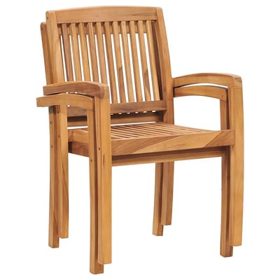 vidaXL - Tuinstoelen - 2 - st - met - beige - kussens - massief - teakhout