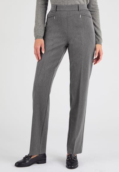 Damart - Klassieke broek met rechte pijpen - Dames - Grijs - 52