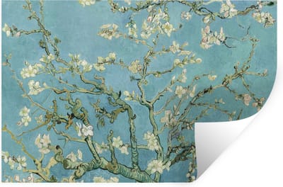 Muurstickers - Sticker Folie - Van Gogh - Amandelbloesem - Oude meesters - Kunst - Vintage - 30x20 cm - Plakfolie - Muurstickers Kinderkamer - Zelfklevend Behang - Zelfklevend behangpapier - Stickerfolie