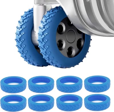 SnelShoppen - Set van 8 Siliconen Beschermhoezen voor Koffers, Slijtagebescherming voor Bagagewielen, Antislip, Waterproof, Geschikt voor de meeste 8
