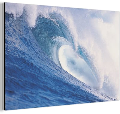 Aluminium schilderij 180x120 cm - Wanddecoratie metaal - Zee - Golf - Oceaan - Metalen muurdecoratie woonkamer - Decoratie industrieel - Foto op dibond - Industriële accessoires slaapkamer