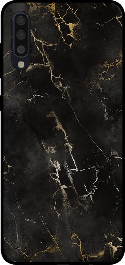 Smartphonica Telefoonhoesje voor Samsung Galaxy A70 met marmer opdruk - TPU backcover case marble design - Zwart geschikt voor Samsung Galaxy A70