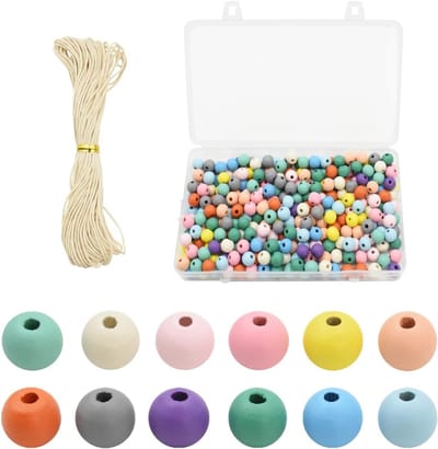 Kleurige houten kralen voor het rijgen - 300 stuks van 10 mm voor knutselen, DIY sieraden en speelgoed maken