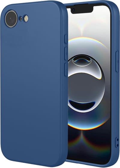 MobyDefend Hoesje - Geschikt voor iPhone 16e / iPhone 17e - Matte Siliconen Backcover - Blauw