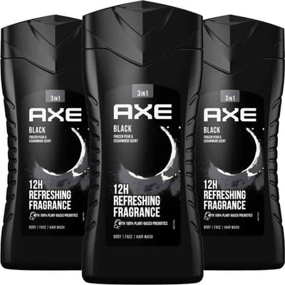 AXE 3-in-1 Douchegel - Black - 3 x 250 ml - Voordeelverpakking
