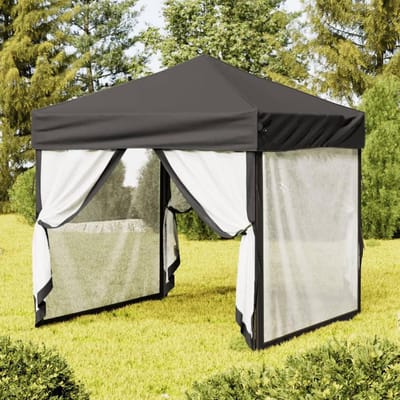 Feesttent - Partytent vouwbaar - Buitenfeest organiseren - Snel op te zetten - 2 x 2 meter - Antraciet