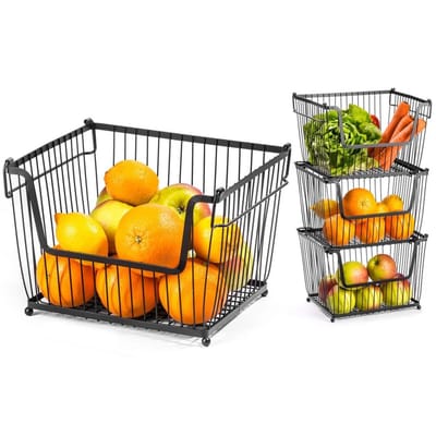 Fruit- en Groentemand Metaal Zwart - Fruitschaal - Fruitmand