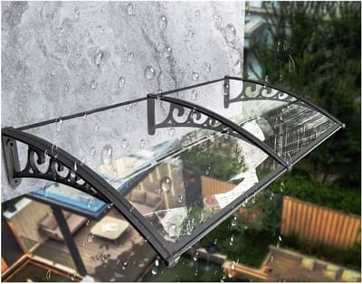 Afdak voor deur - Regenbescherming huis - Droog blijven - Stil polycarbonaat - 60x150cm - Helder