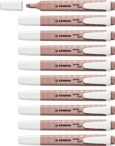 STABILO swing cool - Markeerstift - Perfect Voor Onderweg - NatureCOLORS - Amber - Doos 10 stuks