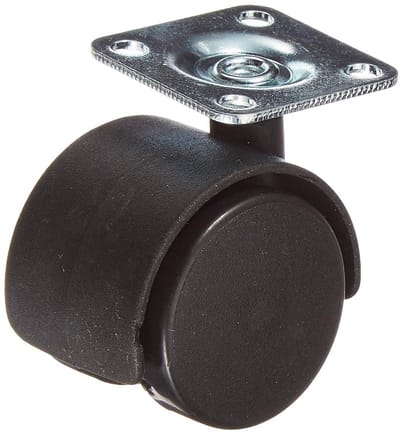 Set van 4 Zwenkwielen met Nylon Wielen - 40mm Montageplaat - Draagvermogen 25kg per stuk