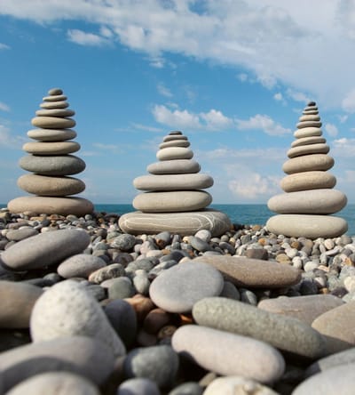Fotobehang - Stack of Stones 225x250cm - Vliesbehang