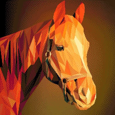 MyHobby Borduurpakket – Tekening paard 40×40 cm - Aida borduurstof 5,5 kruisjes/cm (14 count) - Telpatroon - Borduurgaren - Borduurnaald - Handleiding - Voor Beginners & Gevorderden - Complete borduurset