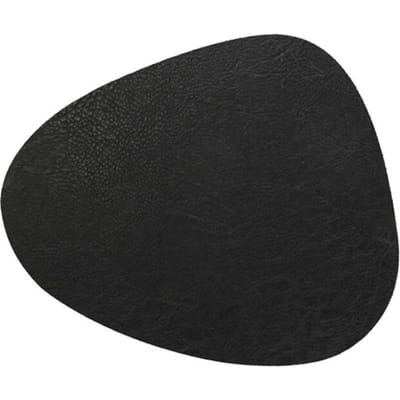 Unique Living placemats Floris lederlook - 1x - 39 x 30 cm - zwart - PU leather - tafel onderleggers