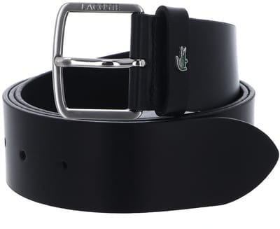 LACOSTE Leren riem Elegance Plain Leather Belt W110 Noir zwart