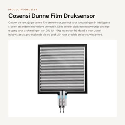 Dailygoods- Druksensor 20g-10kg Bereik - Analoog Uitgangssignaal - Hoge Stabiliteit - Dunne Film - 5x4cm Afmetingen - Snelle Reactietijd - Drukgevoelige Sensor
