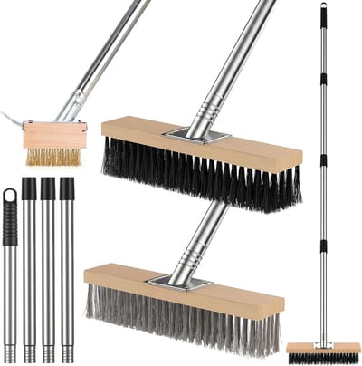 3-in-1 Onkruidborstel Set met Staalborstel voor Terras, Oprit en Voegen