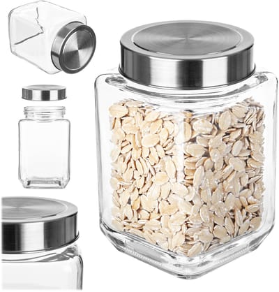 KADAX Voorraadpot, glazen container met deksel van kunststof, voedselcontainer van glas, voorraaddoos voor pasta, spaghetti, specerijen, weckpot, transparant, luchtdicht (700 ml, wit)
