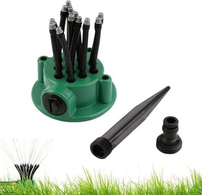 Tuinsproeier 360 graden - Irrigatiesysteem ringbasis - Gazon Onderhoud - Gelijkmatige dekking - 11 x 10 x 10 cm - Groen