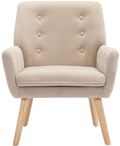Vente-unique Fauteuil van beige stof SERINO