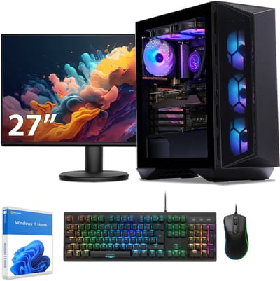 Sedatech Waterkoeling Expert Gaming PC Pakket ATX Compact • AMD Ryzen 7 5700X • Geforce RTX4060Ti • 32Gb RAM • 2Tb SSD M.2 • WiFi, USB C • Windows 11 • Desktop computer • Monitor 27''