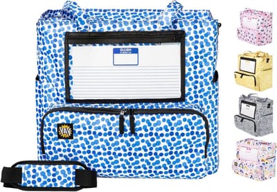 Luiertas - Draagtas Baby - Baby Verzorgen - Veelzijdig Draagcomfort - Groot Formaat - Blauwe Stippen