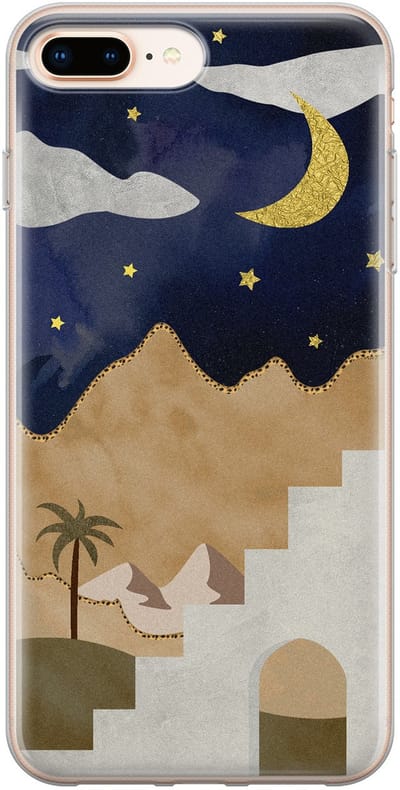 Leuke Telefoonhoesjes - Geschikt voor iPhone 8 Plus - Woestijn - Soft case - TPU - Multi