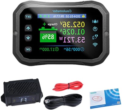 Batterijmonitor - Accubewaker - Batterijstatus controleren - Afstandsbediening via app - 10-100V 600A - Zwart
