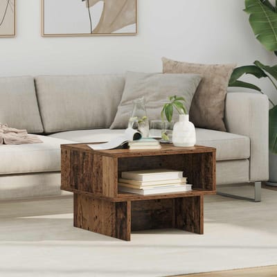 vidaXL - Salontafel - Oudhout - 48 - x - 46 - x - 35 - cm - Bewerkt - hout
