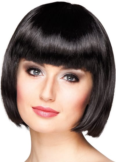 Boland - Pruik Cabaret zwart Zwart - Steil - Kort - Vrouwen - Can Can - Glitter and Glamour