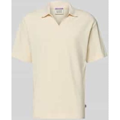 relaxed fit poloshirt in piqué-look